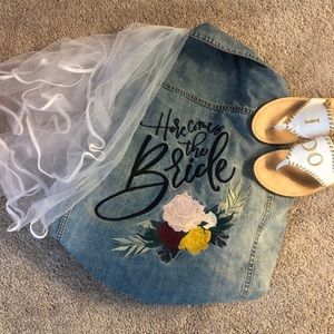 Bridal Jean Jacket- here comes the bride